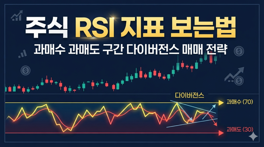 주식 RSI 지표 보는법 과매수 과매도 구간 다이버전스 매매 전략 블로그 썸네일
