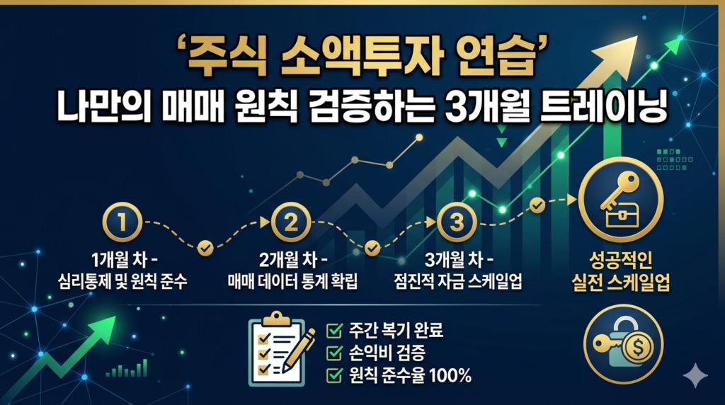 주식 소액투자 연습 3개월 과정으로 나만의 매매 원칙 검증하는 법 블로그 썸네일 인포그래픽