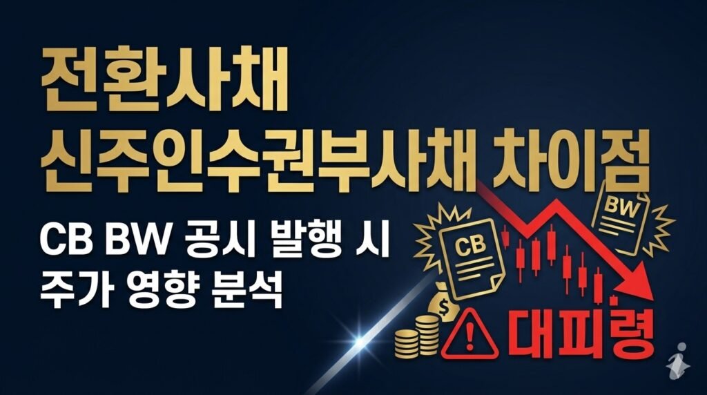 전환사채 신주인수권부사채 차이점 및 CB BW 발행 공시 리픽싱 주가 영향 분석 리스크 관리 인포그래픽 썸네일