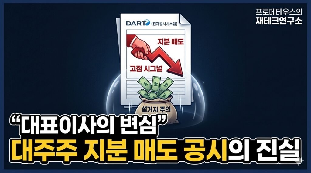 대주주 지분 매도 의미와 내부자 매도 공시 분석 리스크 필터링 인포그래픽 썸네일