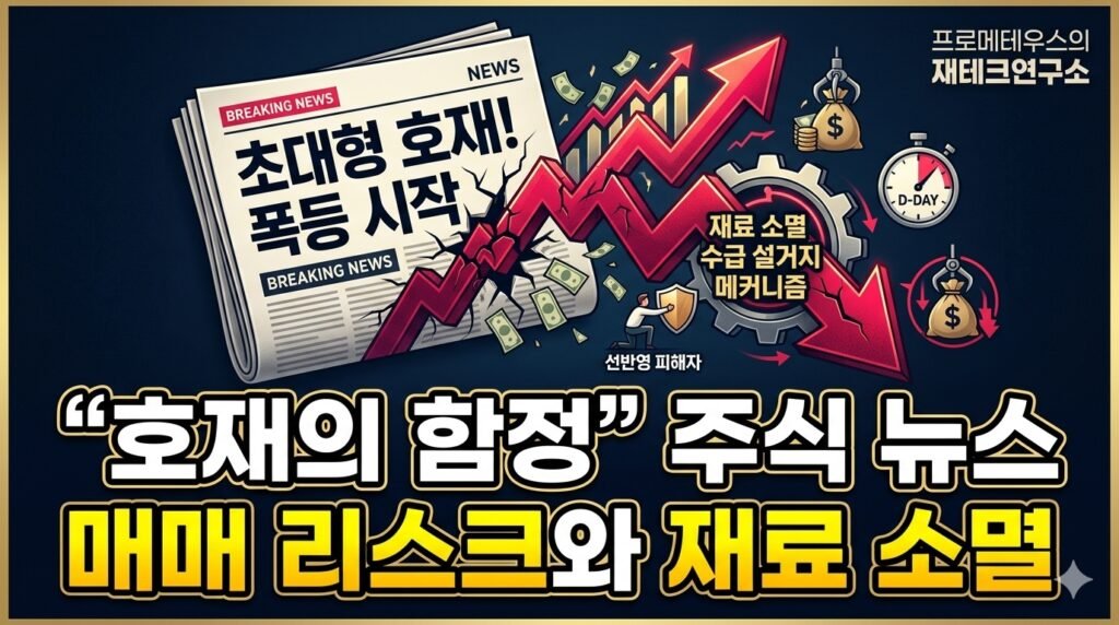 주식 뉴스 매매 리스크 및 호재 뉴스 재료 소멸 설거지 패턴 분석 인포그래픽 썸네일