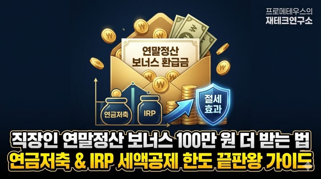 직장인 연말정산 세액공제 환급금 극대화를 위한 연금저축 및 IRP 한도 비교 인포그래픽 썸네일